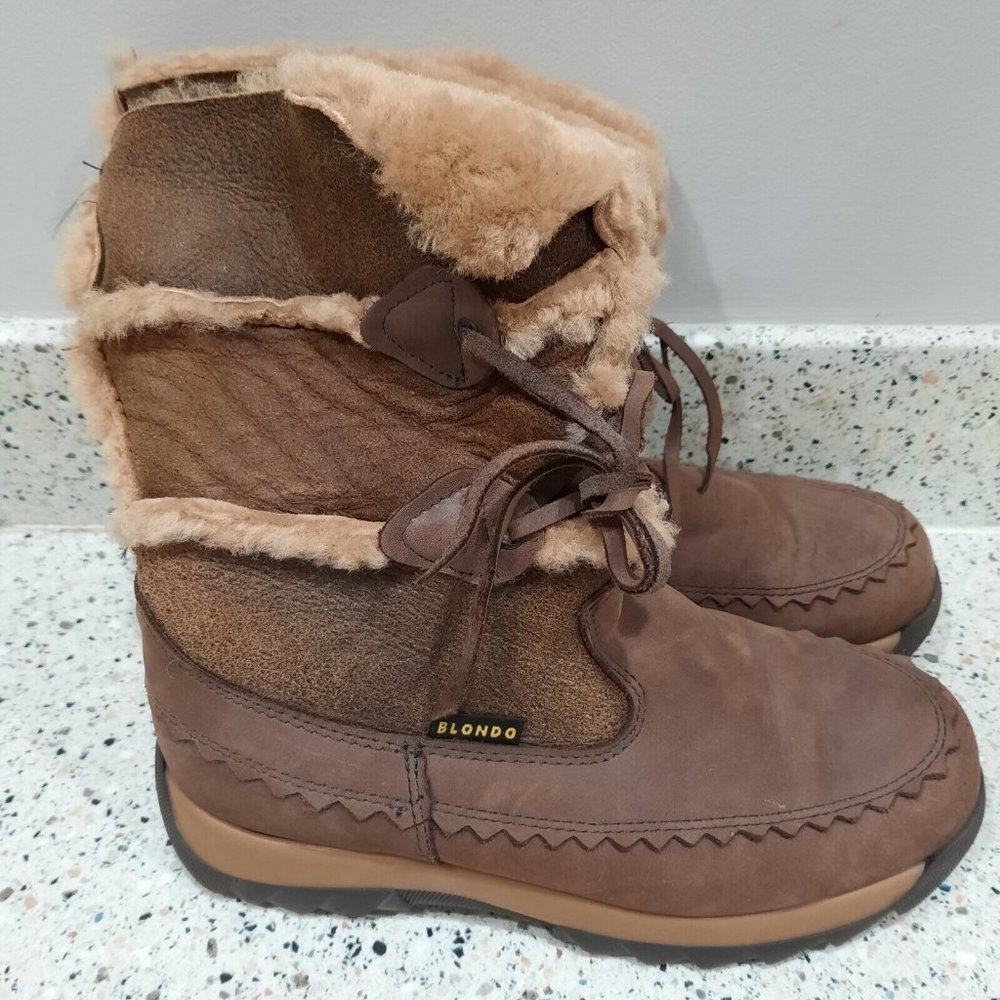 Blondo Genuine Shearling Leather Winter Boots Womens 7